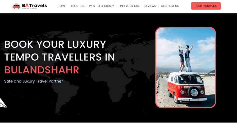 batravels website design by digital wallah